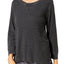 Calvin Klein Performance Slate Heather 3/4-Sleeve Lace-Up Back Top