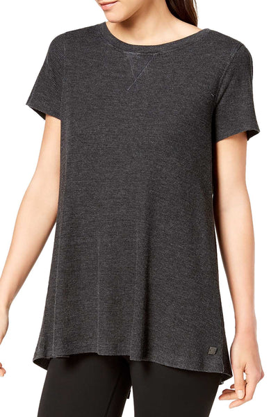 Calvin Klein Performance Slate Heather Lace-Up Back Top