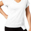 Calvin Klein Performance White V-Neck Asymmetrical Hem Top