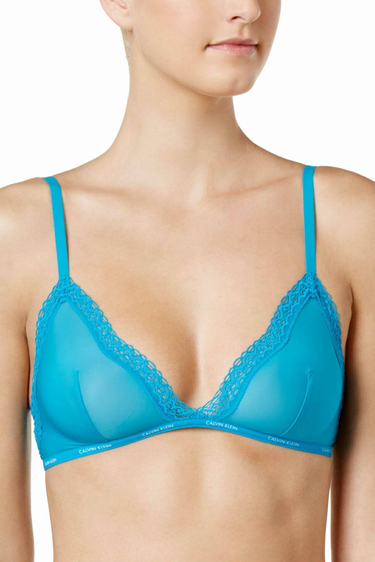 Calvin Klein Perpetua/Sheer Marquisette Lace-Trimmed Triangle Bra