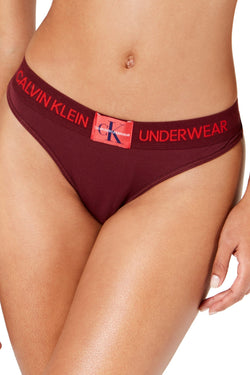 Calvin Klein Phoebe-Burgundy Monogram Waist Thong thumbnail 1