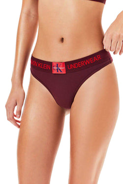 Calvin Klein Phoebe-Burgundy Monogram Waist Thong thumbnail 2
