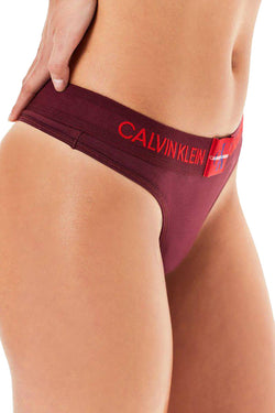 Calvin Klein Phoebe-Burgundy Monogram Waist Thong thumbnail 3