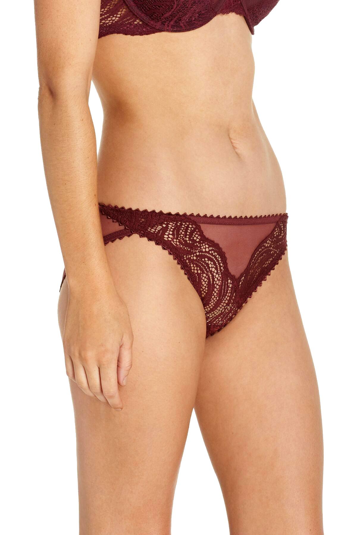 Calvin Klein Phoebe-Burgundy Siren Lace Bikini Brief