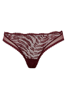 Calvin Klein Phoebe-Burgundy Siren Textured-Lace Thong thumbnail 2