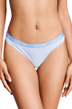 Calvin Klein Pink/Grey/Blue-Stripe Carousel Thong 3-Pack thumbnail 4