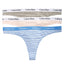 Calvin Klein Pink/Grey/Blue-Stripe Carousel Thong 3-Pack
