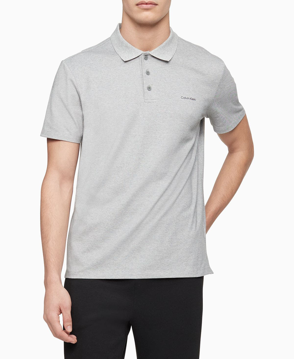 Calvin Klein Pique Polo Medium Grey Heather