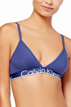 Calvin Klein Placid-Blue ID Cotton Logo Triangle Bralette thumbnail 1