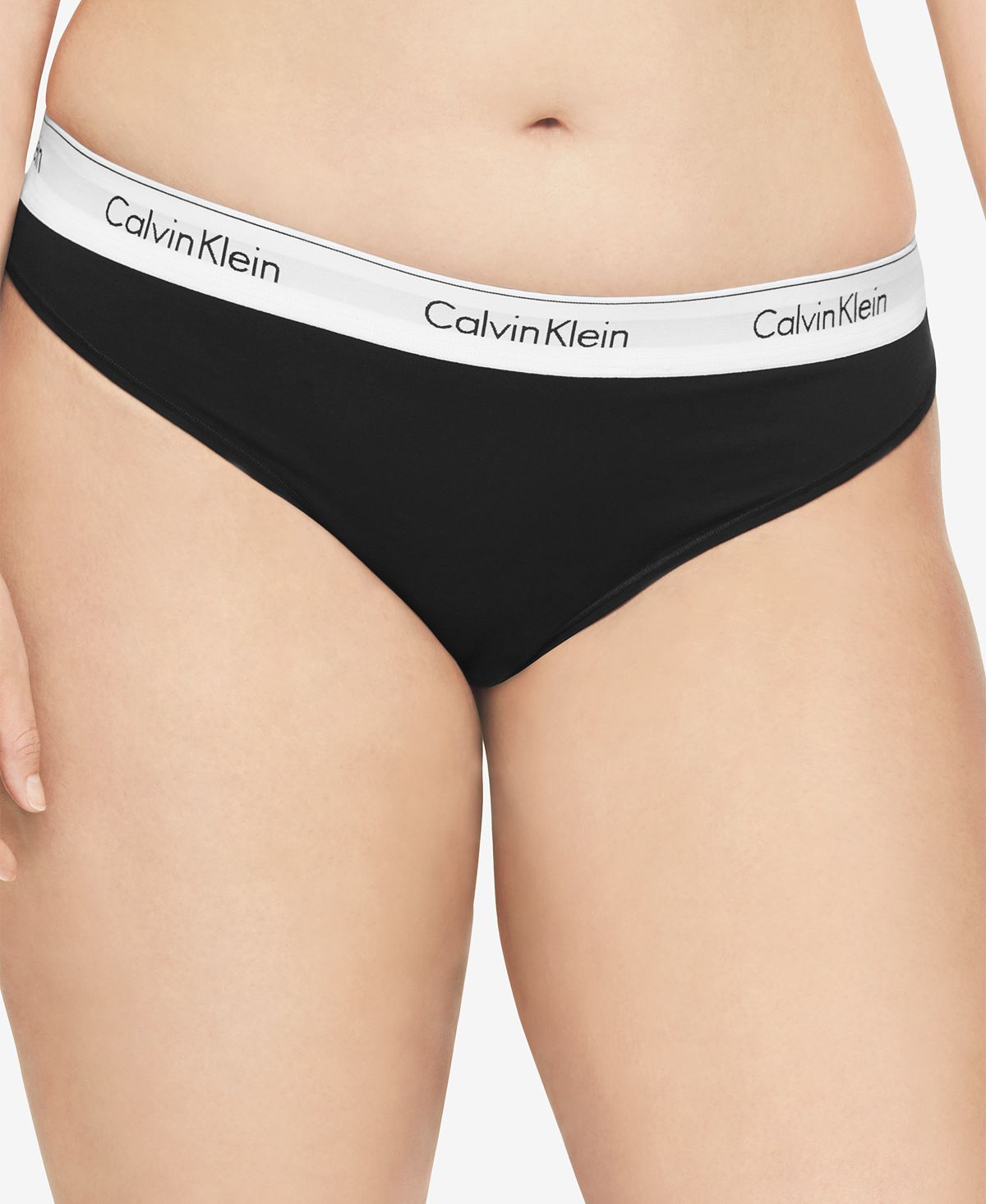 Calvin Klein Plus Modern Cotton Thong Qf5117 Black