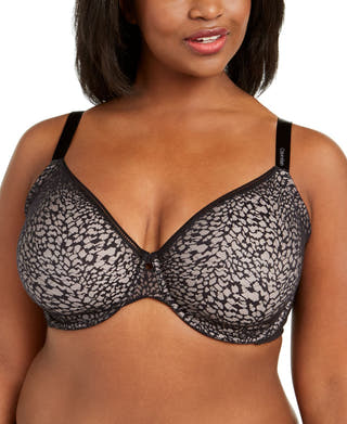 Calvin Klein Plus Seductive Comfort Running Leopard Unlined Perfect Coverage Demi Bra Qf5665 Black