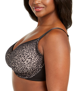 Calvin Klein Plus Seductive Comfort Running Leopard Unlined Perfect Coverage Demi Bra Qf5665 Black thumbnail 2