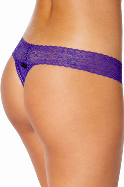 Calvin Klein Polymer-Blue (Purple) Bare Lace Thong thumbnail 3