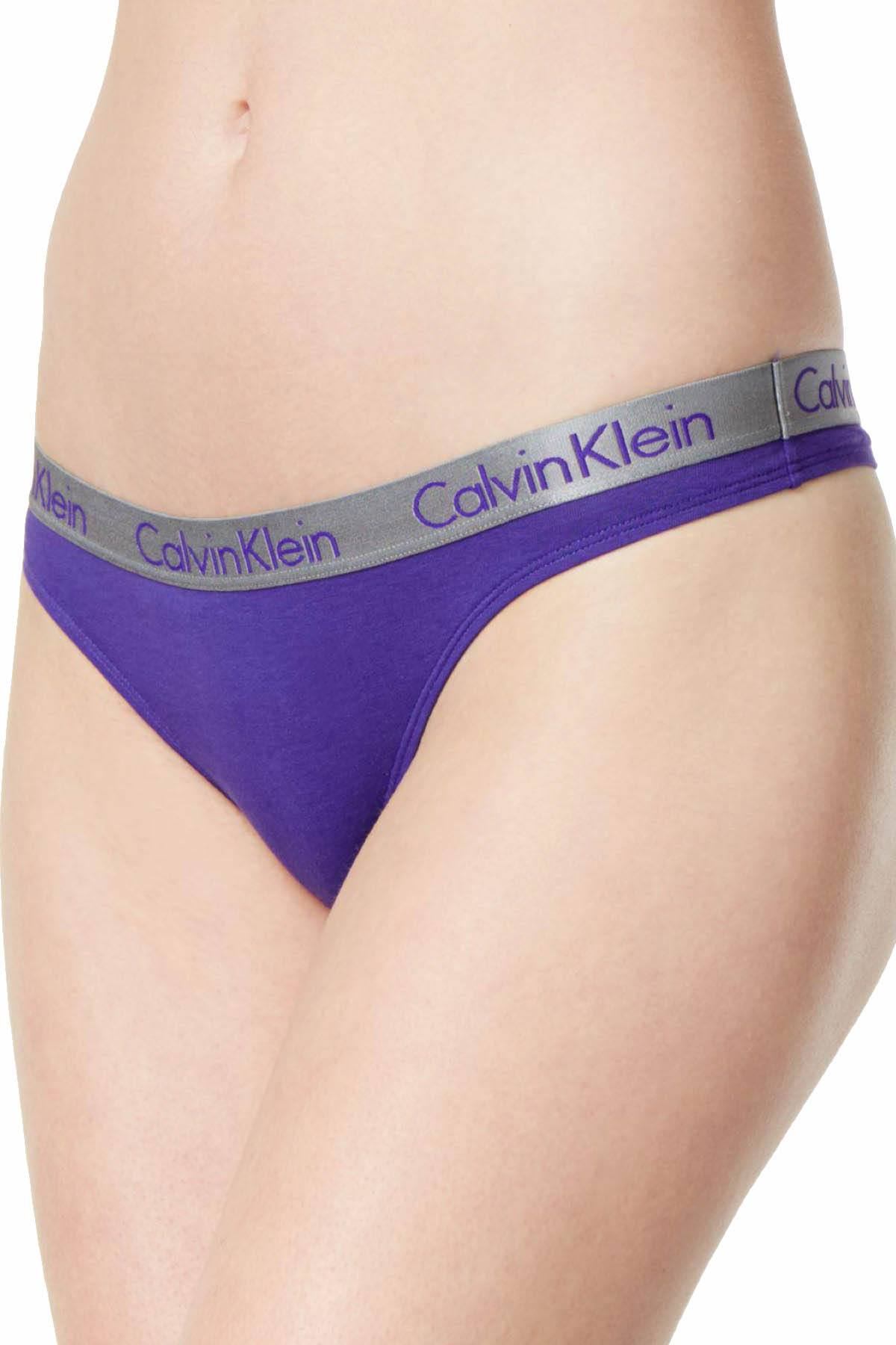 Calvin Klein Polymer-Blue (Purple) Radiant Cotton Thong