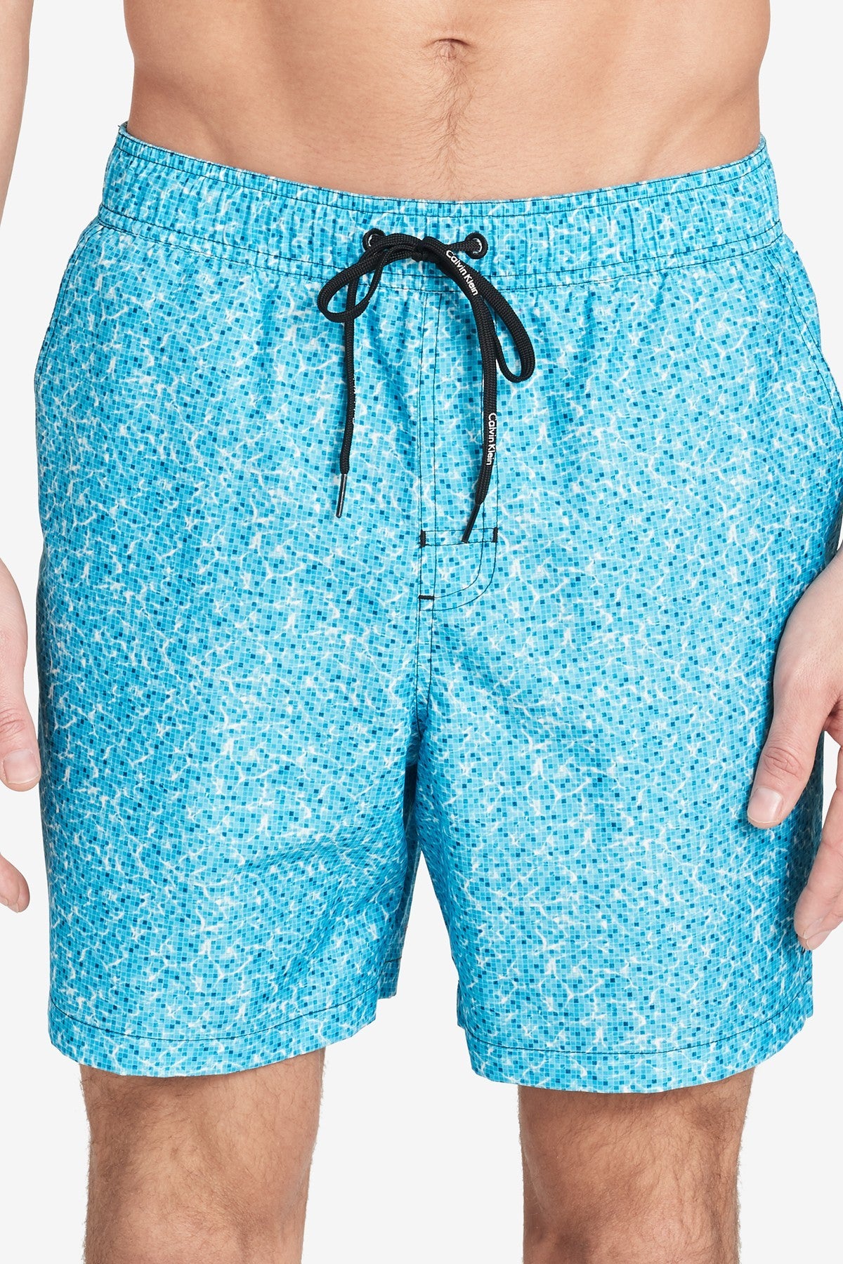 Calvin Klein Pool-Printed Euro-Length Swim Trunk