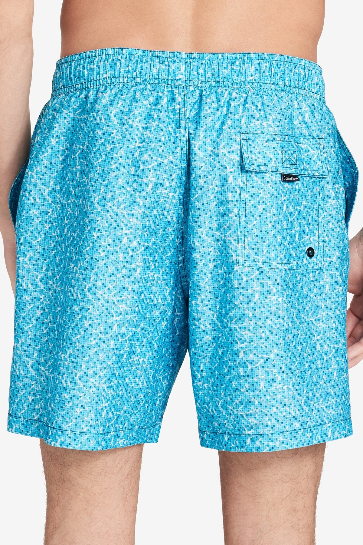 Calvin Klein Pool-Printed Euro-Length Swim Trunk