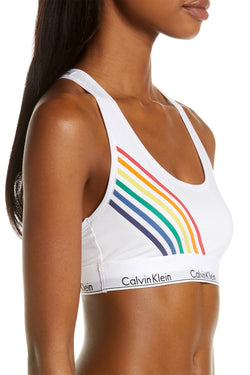 Calvin Klein Pride Limited Edition Modern Cotton Rainbow Bralette White thumbnail 4