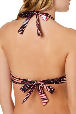 Calvin Klein Printed Underwire Bikini Top in Dragonfruit Palm thumbnail 3
