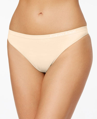 Calvin Klein Pure Seamless Thong Underwear Qd3544 Bare- Nude 01