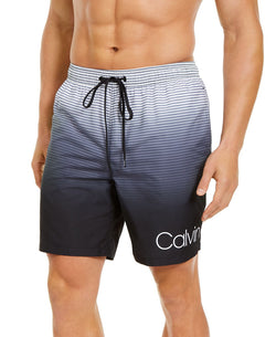 Calvin Klein Quick-dry Uv 50+ Ombr Stripe 7" Swim Trunks Black thumbnail 1
