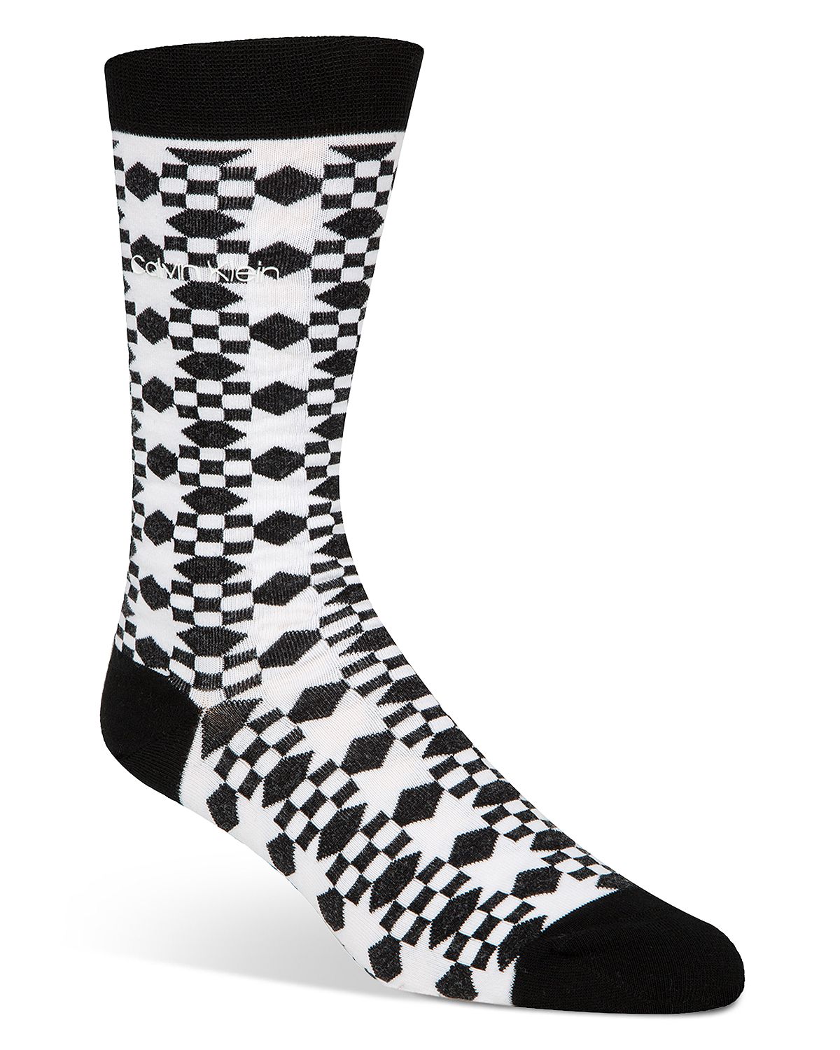Calvin Klein Quilt-patterned Socks Black/White