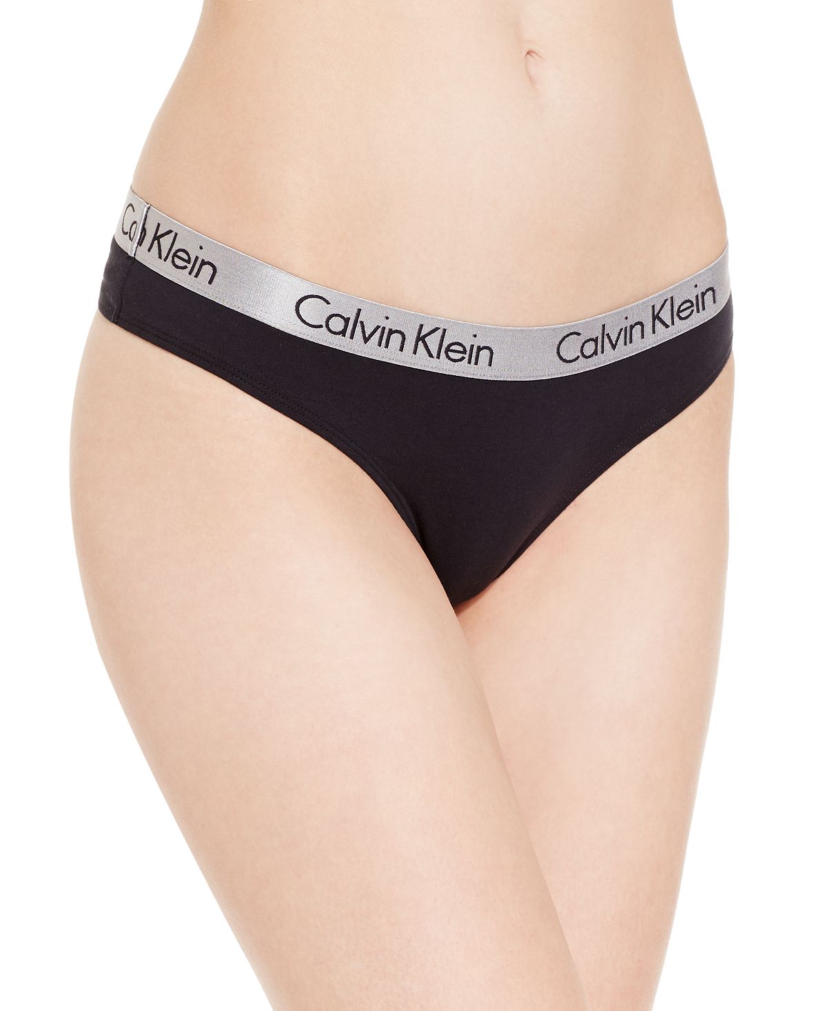 Calvin Klein Radiant Cotton Thong Qd3539 Black