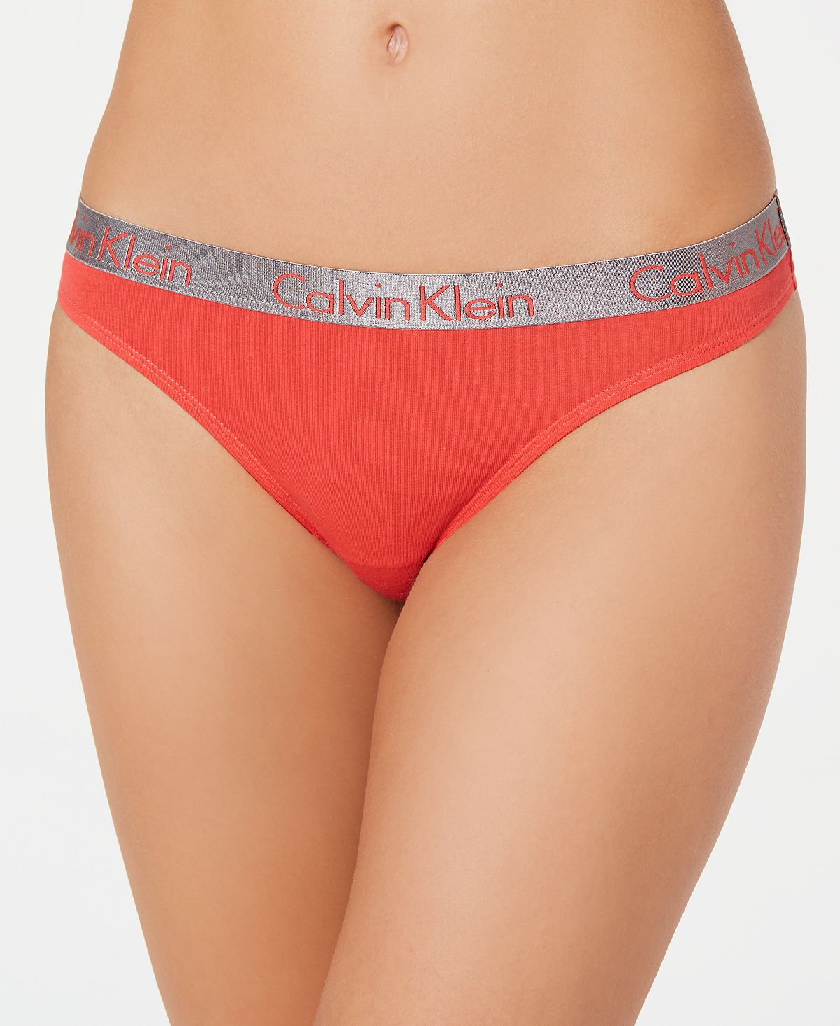 Calvin Klein Radiant Cotton Thong Qd3539 Fire Lily