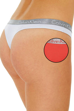 Calvin Klein Radiant Cotton Thong in Fire Lily thumbnail 2
