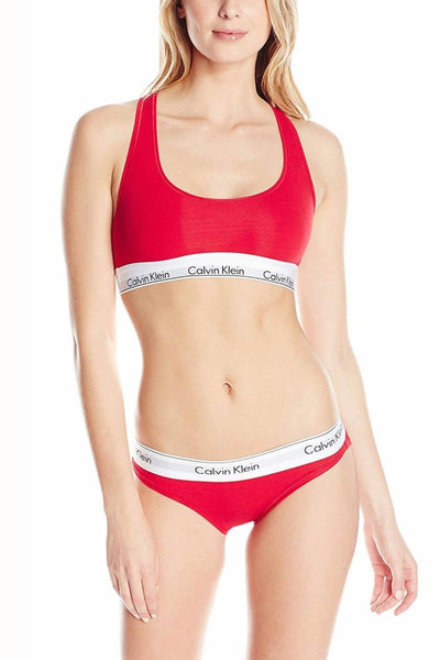 Calvin Klein Red Logo Modern Bralette & Bikini Brief Set