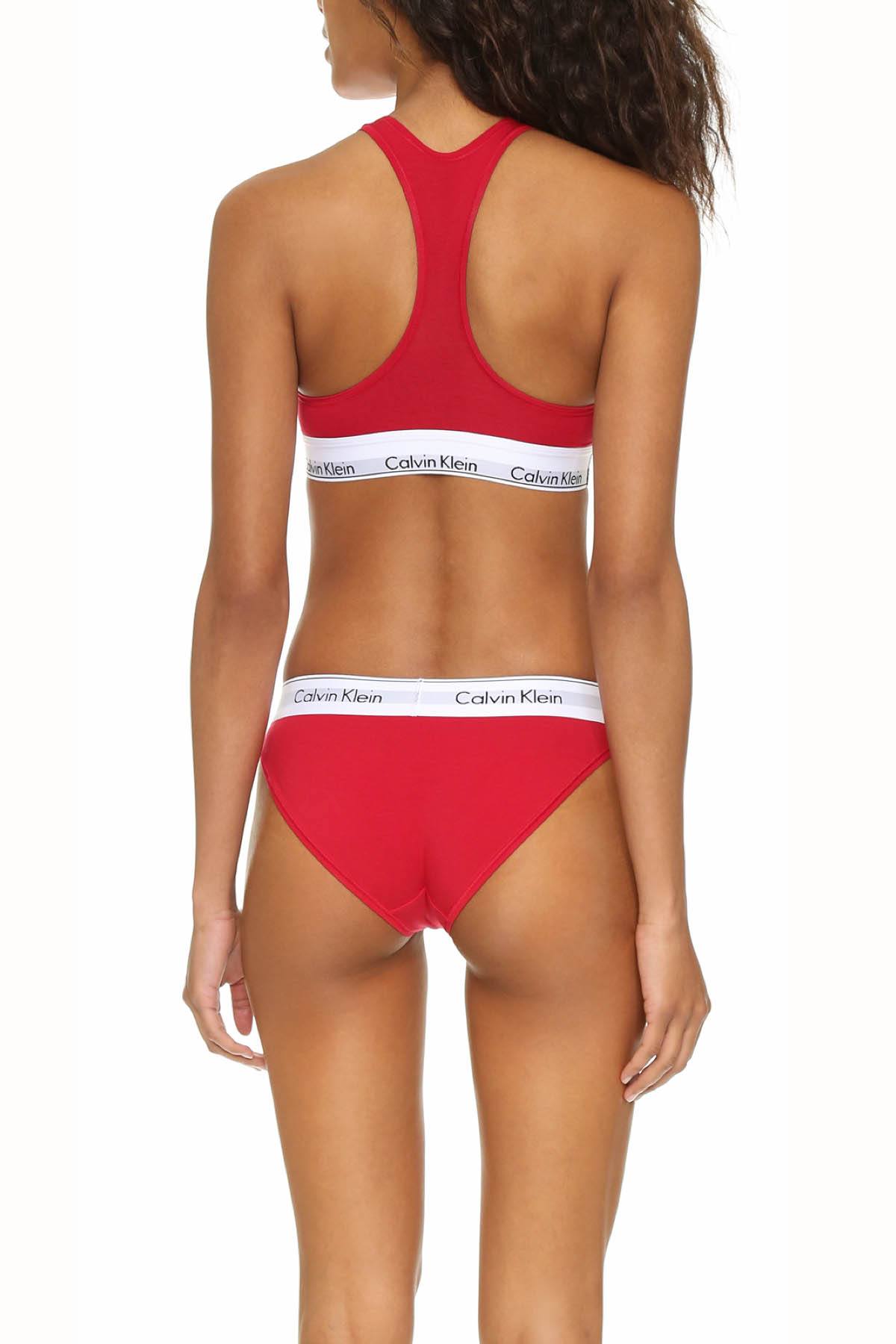 Calvin Klein Red Logo Modern Bralette & Bikini Brief Set