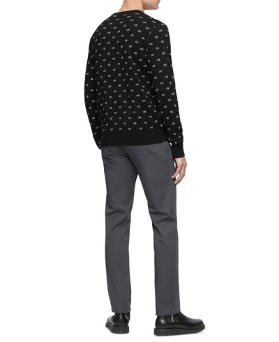 Calvin Klein Regular-fit Logo Jacquard Sweater Black