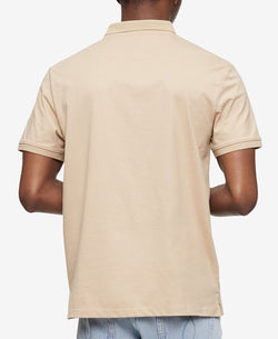 Calvin Klein Regular-fit Smooth Cotton Monogram Logo Polo Shirt Travertine thumbnail 2