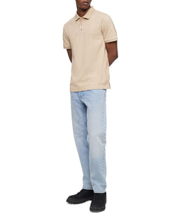 Calvin Klein Regular-fit Smooth Cotton Monogram Logo Polo Shirt Travertine thumbnail 4