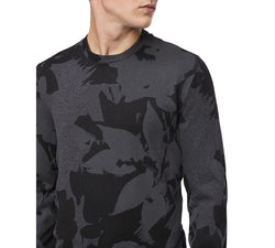 Calvin Klein Regular-fit Textured Floral Jacquard Sweater Gunmetal Gray Heather thumbnail 3