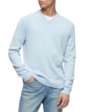 Calvin Klein Regular-fit V-neck Sweater Cerulean Blue