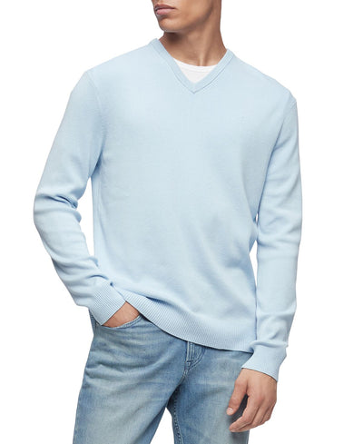 Calvin Klein Regular-fit V-neck Sweater Cerulean Blue