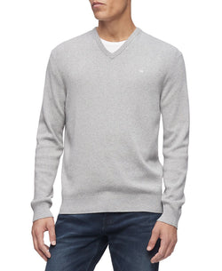 Calvin Klein Regular-fit V-neck Sweater Heroic Gray Heather thumbnail 1