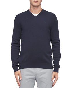 Calvin Klein Regular-fit V-neck Sweater Night Sky Blue thumbnail 1