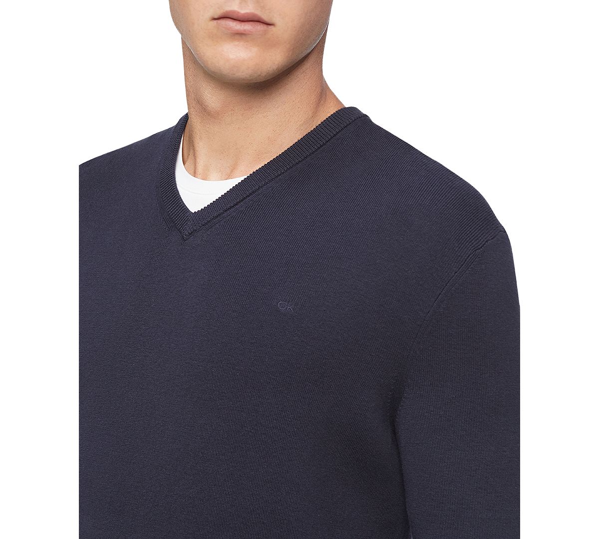 Calvin Klein Regular-fit V-neck Sweater Night Sky Blue