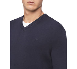 Calvin Klein Regular-fit V-neck Sweater Night Sky Blue thumbnail 3