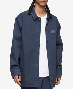Calvin Klein Relaxed Fit Box Logo Shirt Ink thumbnail 1