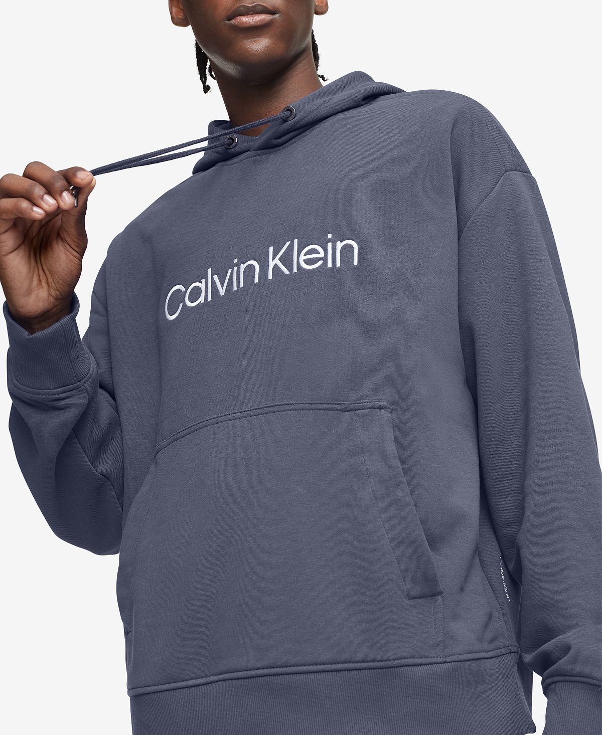 Calvin Klein Relaxed Fit Logo French Terry Hoodie Grisaille