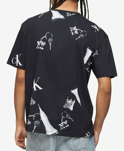 Calvin Klein Relaxed Fit Logo Graphic Print T-shirt Black Keychain thumbnail 2