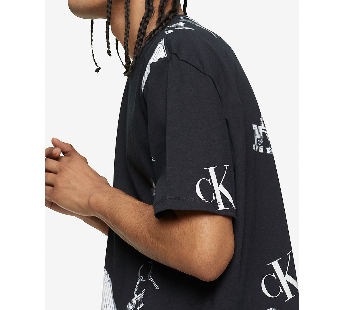 Calvin Klein Relaxed Fit Logo Graphic Print T-shirt Black Keychain