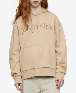 Calvin Klein Relaxed Fit Logo-print Hoodie Travertine thumbnail 1