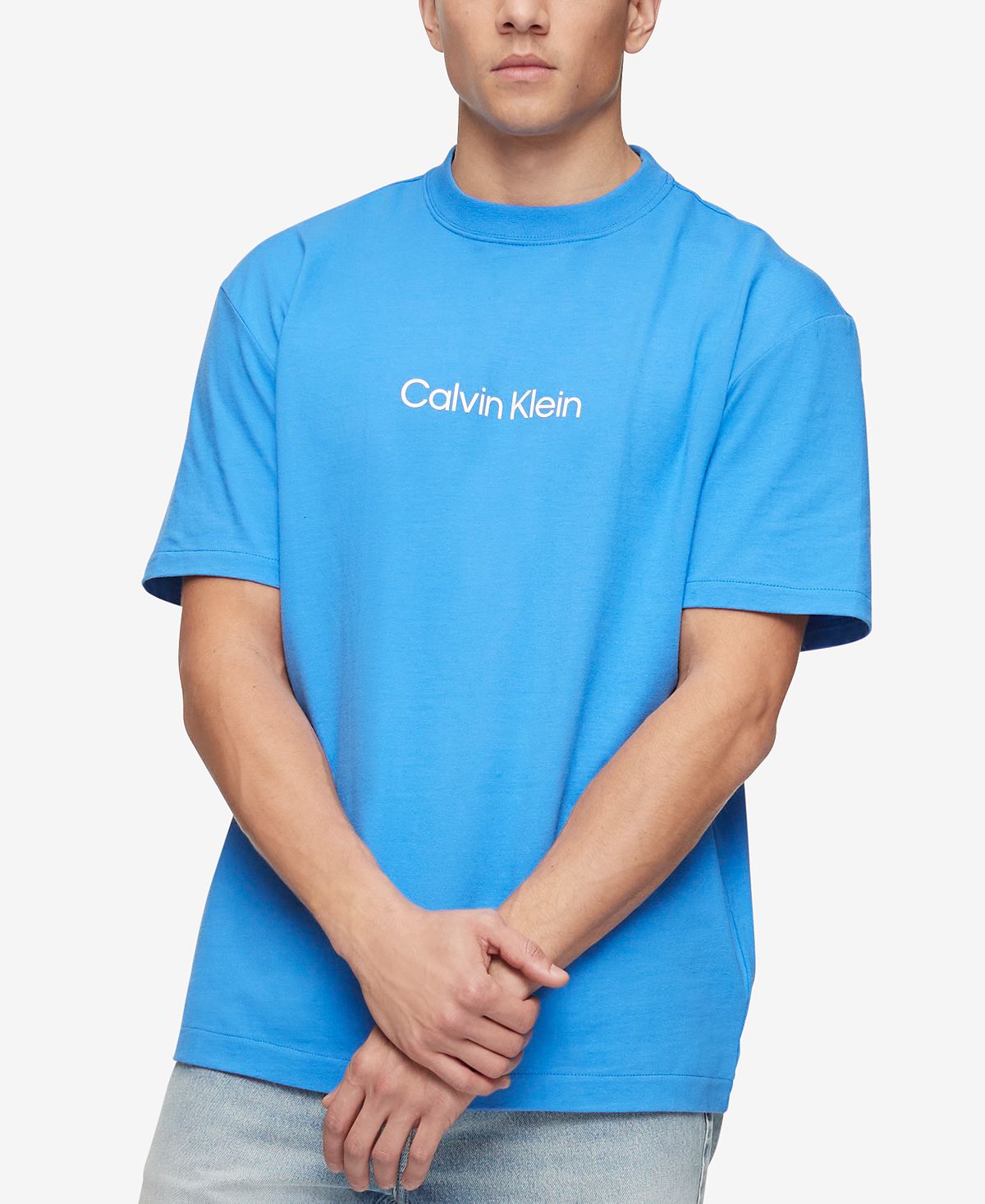 Calvin Klein Relaxed Fit Standard Logo Crewneck T-shirt Palace Blue