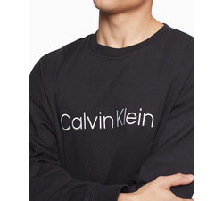 Calvin Klein Relaxed Fit Standard Logo Terry Crewneck Sweatshirt Black Beauty thumbnail 3