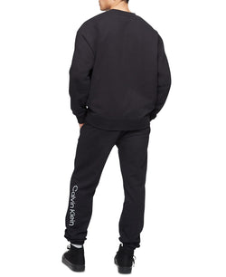 Calvin Klein Relaxed Fit Standard Logo Terry Crewneck Sweatshirt Black Beauty thumbnail 4