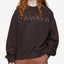 Calvin Klein Relaxed Fit Wide Logo-print Sweatshirt Black Coffee