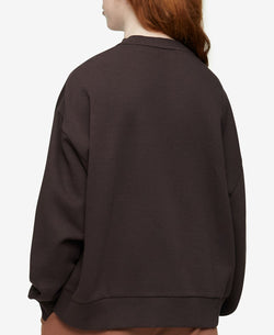 Calvin Klein Relaxed Fit Wide Logo-print Sweatshirt Black Coffee thumbnail 3